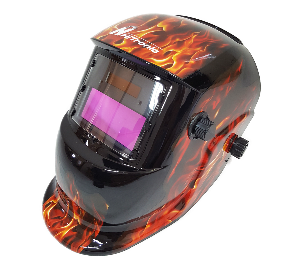 Hi-Tronic Auto Darkening Helmet (Flames) - goldapextools