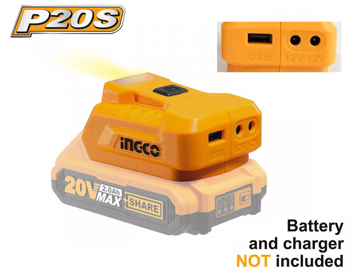 Ingco CUCLI2022 20V USB A Charger Vertexpowertools ingco-cucli2022-20v-usb-a-charger-vertexpowertools