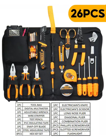 Ingco Hkets0261 26pcs Electricians Tool Kit Set Vertexpowertools 5884