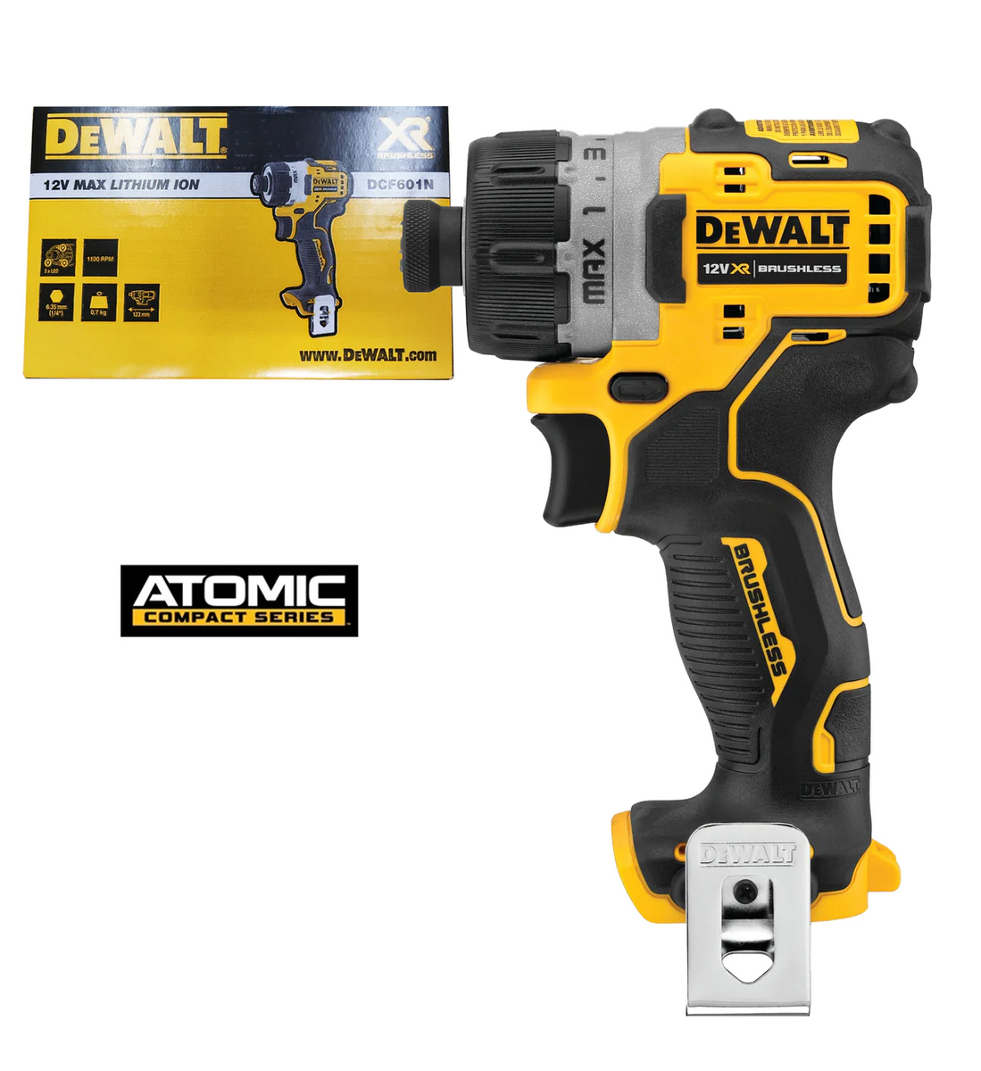 Dewalt DCF601N 12V Cordless Brushless Screwdriver [Atomic] (Bare Tool ...