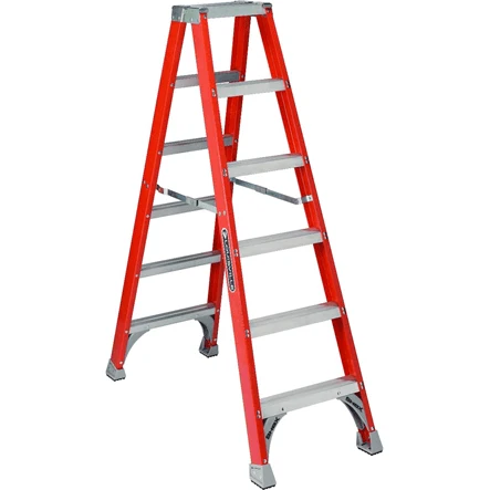 Louisville FM1506 HD Fiberglass Step Ladder Double Side (300lbs ...