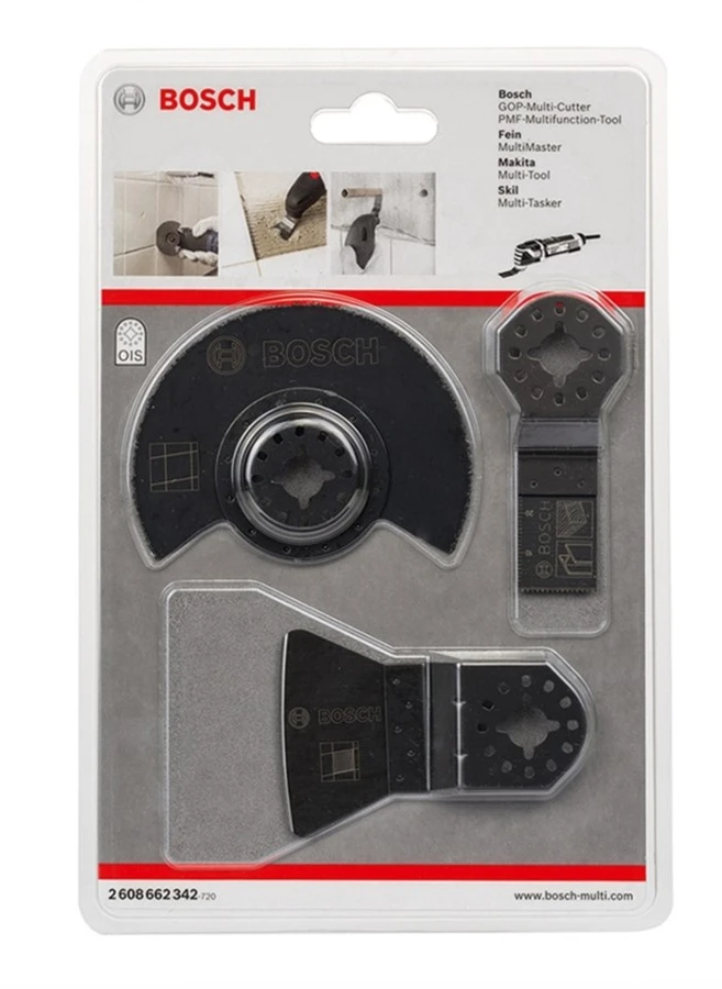 Bosch 2608662342 Starlock Tile Accessory Kit Set for Oscillating Tools 3pcs