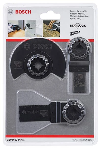 Bosch 2608662343 Starlock Wood & Metal Accessory Kit Set for Oscillating  Tools (3pcs)