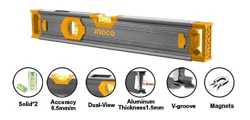 Ingco Spirit Level Bar (Powerful Magnetic Base) [Industrial ...