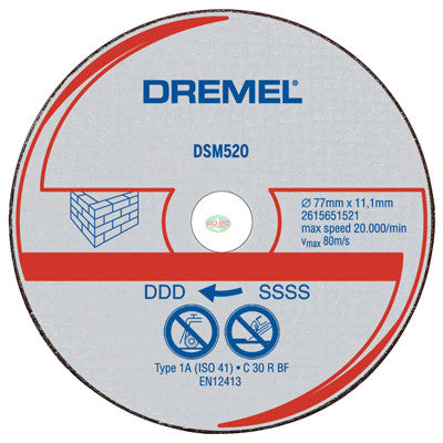 Dremel DSM520C RW Masonry Cut-Off Wheel, 3 pcs - goldapextools