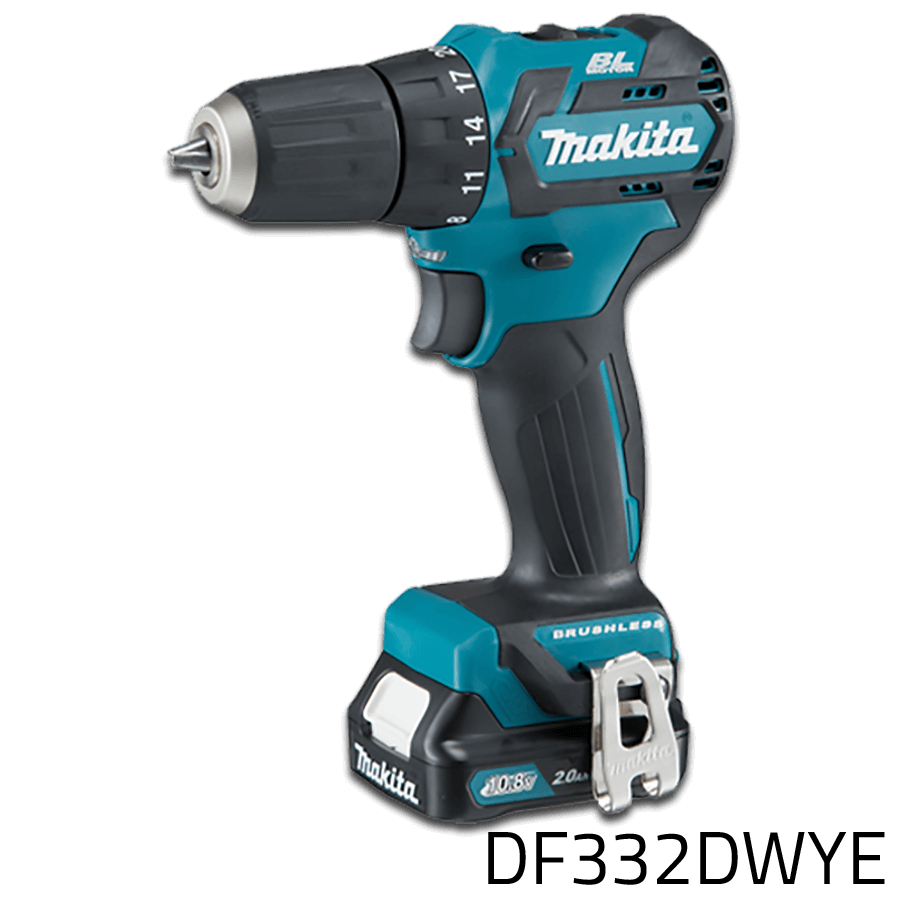 Makita DF332DWYE 12V Cordless Brushless Drill Driver (CXT-Series)