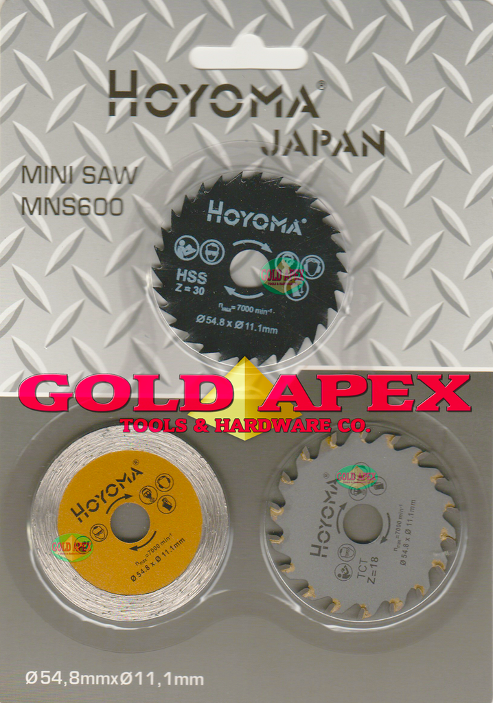 Hoyoma Mini Saw Blade Set (3 pcs) *For MNS600 or Rotorazer* - goldapextools