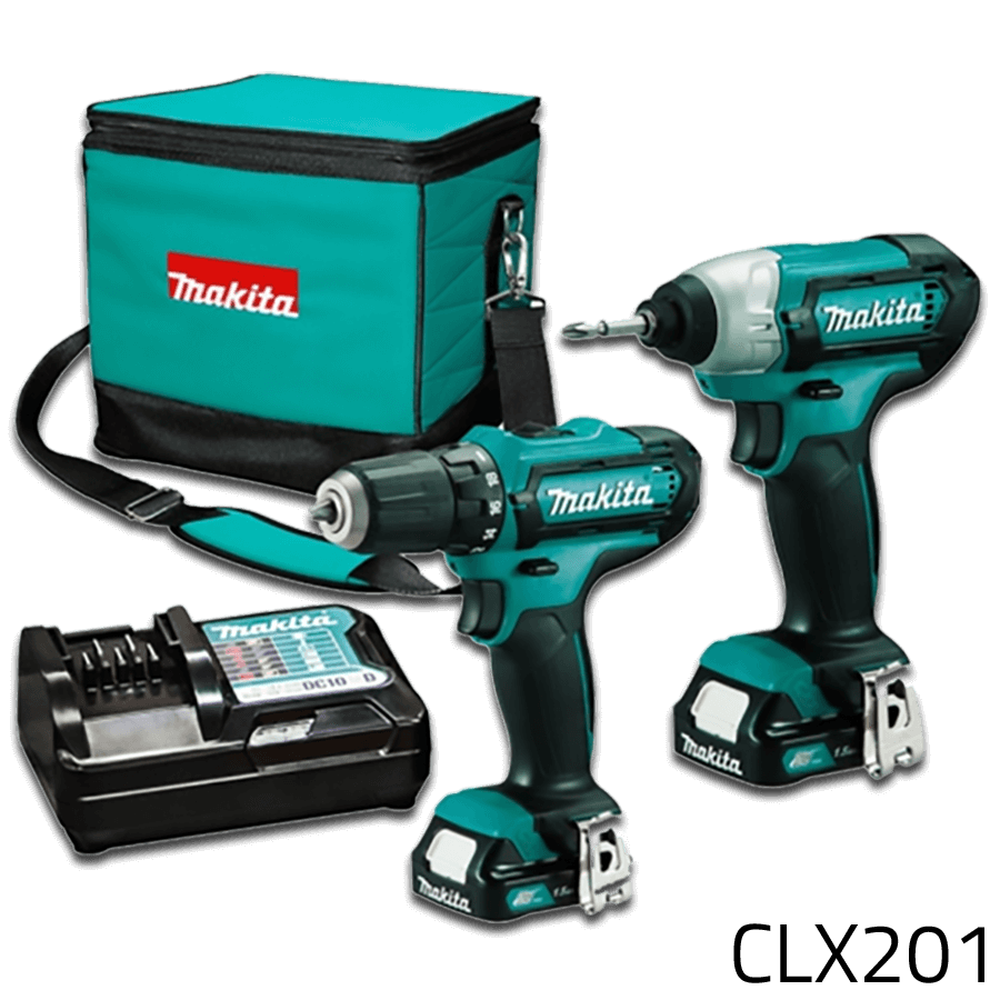 Makita CLX201 12V (CXT-Series) Cordless Combo Kit (Impact Driver Driver Drill)