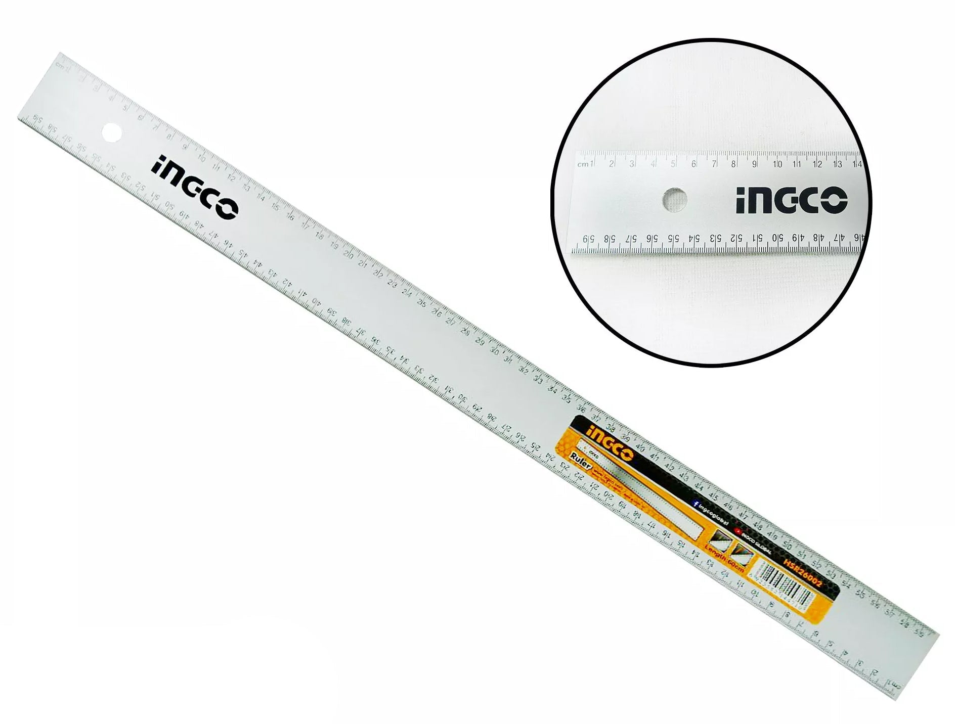Ingco HSR26002 Aluminum Ruler / Straight Edge 60cm – vertexpowertools