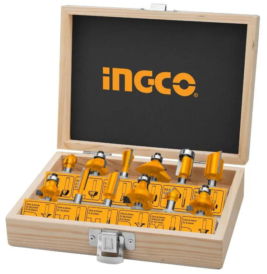 Ingco AKRT12121 12pcs Router Bit Set 1/2