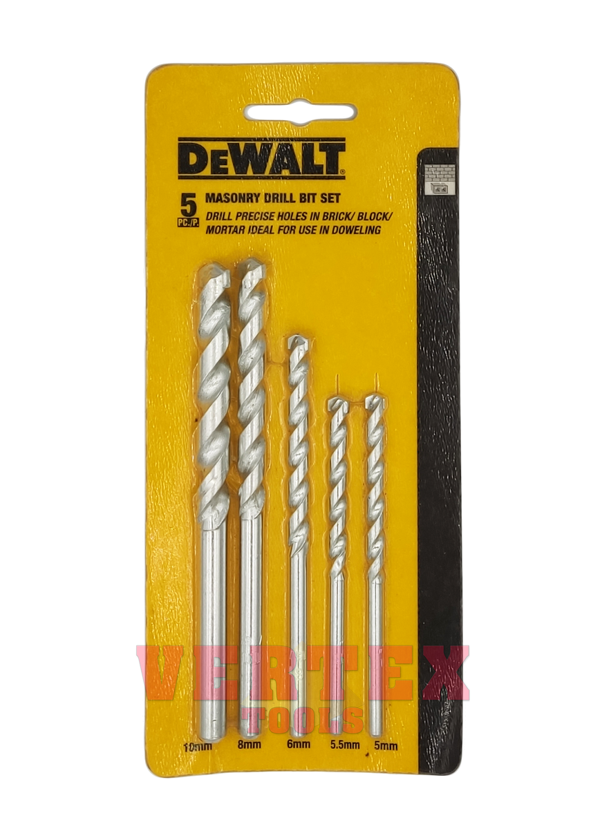 Dewalt 5 Pcs Masonry Drill Bit Set – vertexpowertools