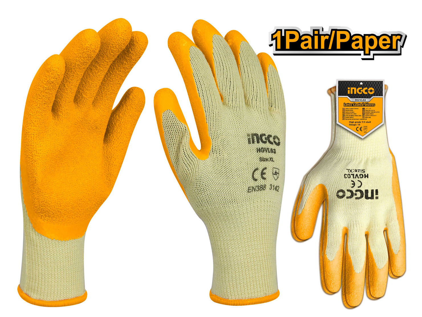 Ingco HGVL03 Latex Gloves XL – vertexpowertools