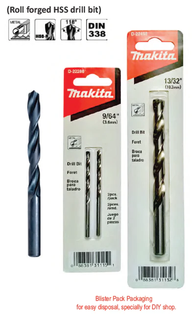 Makita HSS R Metal Drill Bit Blister Pack