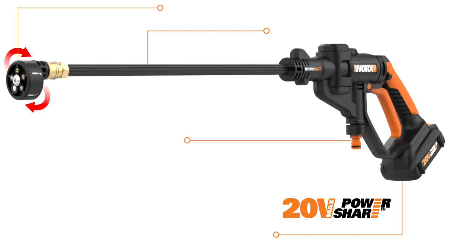 Worx WG629E.4 HYDROSHOT Cordless Portable Pressure Washer 20V MAX vertexpowertools