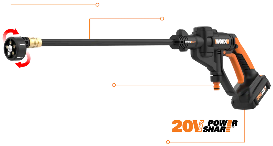 Worx WG629E.4 HYDROSHOT Cordless Portable Pressure Washer 20V MAX