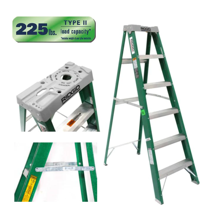 Ridgid Fiberglass Industrial Ladder – vertexpowertools