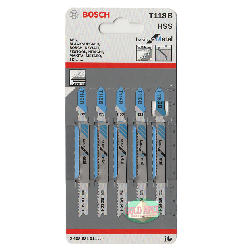 Bosch T118B Jigsaw Blade (Metal) - goldapextools