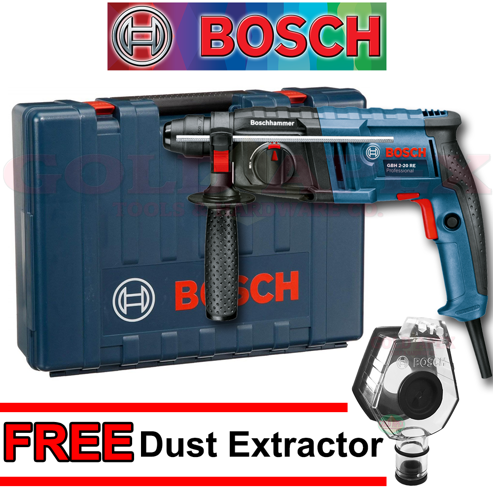 Bosch GBH 2-20 RE Rotary Hammer w/ DUST EXTRACTOR Attachment - goldapextools