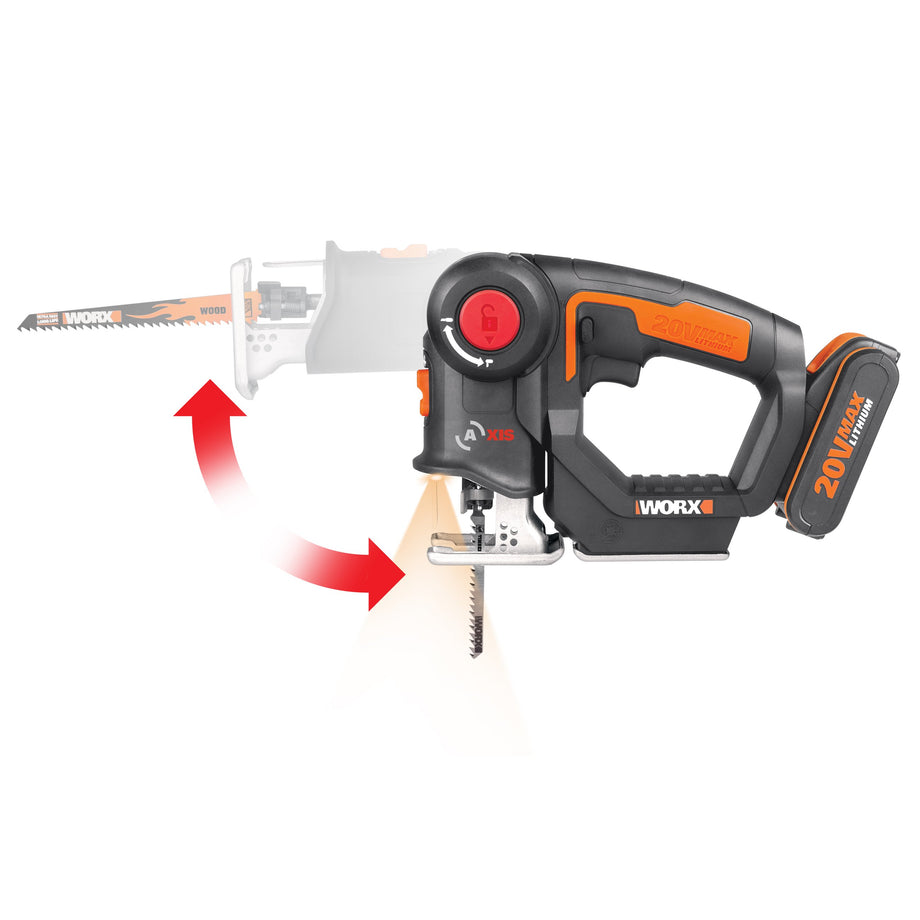 Worx WX550 2in1 Cordless Multi-Purposed Saw 20V Max (Jigsaw