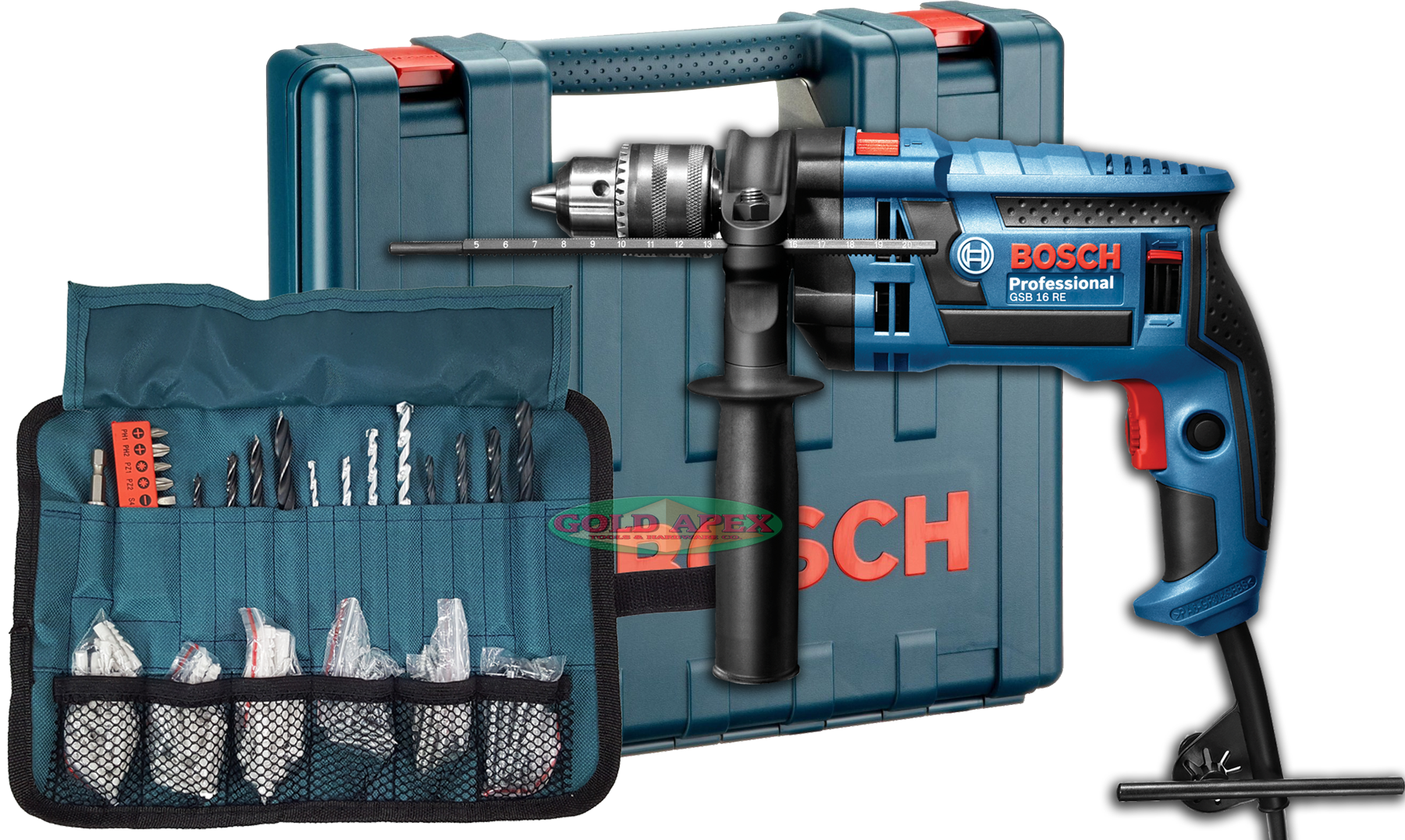 Bosch GSB 16 RE Impact Drill w/ Case and Accessories