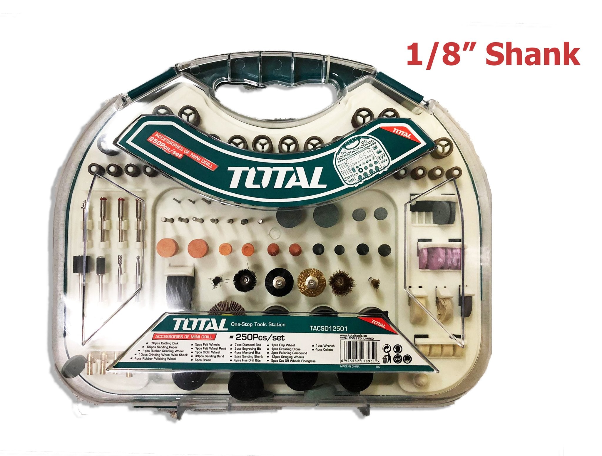 Total TACSD12501 250 pcs Accessory Kit Set for Rotary Tool –  vertexpowertools